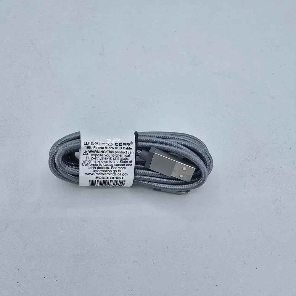 Wireless Gear 10 ft micro usb sync and charge cable. New